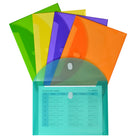 C-Line XL Reusable Envelopes - Hook and Loop Closure - 8 1/2 x 11 - Assorted Colors - 2 Packs of 10-Side loading for convenience