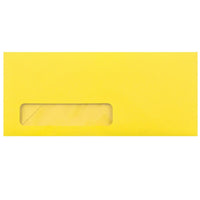 JAM Paper #10 Window Envelopes, 4 1/8 x 9.5, Brite Hue Yellow Recycled, 100 Pack (5156482g)-Yellow