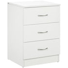 HOMCOM Bedside Table with 3 Drawers - White-3 Drawers provide lots of independent space for your items 
