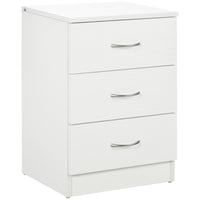 HOMCOM Bedside Table with 3 Drawers - White-3 Drawers provide lots of independent space for your items 