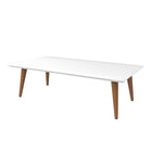 Manhattan Comfort Utopia 11.81" Rectangle Coffee Table, White Gloss and Maple Cream (89452)-Classy Sleek Design to Enhance your Living Environment