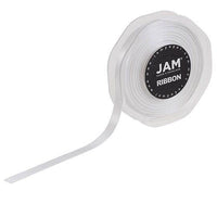 JAM Paper Double Faced Satin Ribbon - 3/8" W x 25 yd. - White-Colour: White