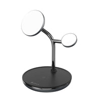 Adam Elements OMNIA M3+ Magnetic 3-in-1 Wireless Charging Station - Black-3-in-1 Charging: Charge your iPhone 13 series, AirPods, and Apple Watch simultaneously, providing a convenient all-in-one charging solution