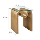Modway Ondine Glass Top Side Table - Natural-Multiple Finishes Available