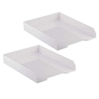 JAM Paper Stackable Desktop Organizer Tray Set - 1 Top Tray & 2 Letter Trays - White-Stacked Paper Trays Size: 9.75 Inches Wide x 12.5 Inches Long x 6 Inches Tall