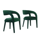 Modway Pinnacle Performance Velvet Dining Chair - Green - 2 Pack-Modern Dining Chair Set