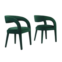 Modway Pinnacle Performance Velvet Dining Chair - Green - 2 Pack-Modern Dining Chair Set