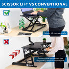 Mount-It! Adjustable Standing Keyboard and Mouse Platform - Black-Work Surface: 23.6" W x 11.8" L