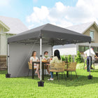 Outsunny 10 ft W x 10 ft L Pop Up Canopy Tent with Removable Sidewalls Carry Bag - Dark Grey-Includes 2 removable walls for weather shielding and extra privacy