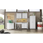 Manhattan Comfort Fortress Modern Garage Cabinet - 30.3" W x 74.8" H - White-30 Day Limited Manufacturer's Warranty