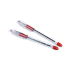 Pentel R.S.V.P. Ballpoint Stick Pens – 0.7mm – Red  -Clear Barrel
