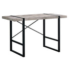 Monarch Specialties 7315 48" Computer Desk - Taupe Reclaimed Wood/Black Metal-Industrial-inspired computer desk with a thick-panel desktop in a taupe reclaimed wood-look finish