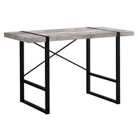 Monarch Specialties 7315 48" Computer Desk - Taupe Reclaimed Wood/Black Metal-Industrial-inspired computer desk with a thick-panel desktop in a taupe reclaimed wood-look finish