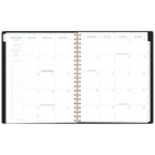 AT-A-GLANCE 2027 Signature Weekly/Monthly Planner - 11" H x 8-3/8" W - Black - Bilingual-Black faux leather cover with metallic stamping