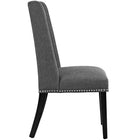 Modway Baron Fabric Dining Chair - Grey - 4 Pack-Polished Nailhead Trim