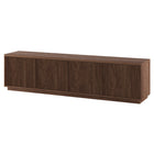 Hudson&Canal Hanson TV Stand for TV's up to 85" - Satin Walnut-The top has a weight capacity of 75lbs, lower shelves can hold 25lbs each