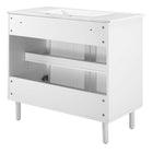 Modway Calla 36" Perforated Metal Bathroom Vanity - White-Particleboard Construction