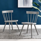 Modway Sutter Wood Dining Side Chair - Light Grey - 2 Pack-Splayed Wood Legs