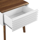 Modway Render End Table - Walnut White-Smooth Wood Grain Laminate