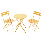 Lausaint Bistro Folding 3-Piece Patio Set - Yellow-Portable & Lightweight - The balcony furniture set features foldable storage for easy movement and storage, making it an ideal choice for cafés, balconies and similar settings. 