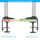 ShoppingAll Steel Desk Reinforcement Plate for Monitor Mounts - Black-7