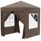Outsunny 6.6' ft W x 6.6 ft L Pop Up Canopy Tent for Outdoor/Garden/Patio - Coffee-6.6x6.6ft party tent with 4 removable walls, great for outdoor event use, like BBQ, flea market and more