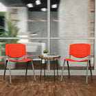 Flash Furniture HERCULES Series Plastic Stack Chair with Titanium Frame - Orange-25x1.2mm Metal Gauge