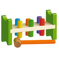 The Original Toy Company Pound a Peg Toy - Ages 2-6 -The pegs fit firm within the bench so they can't fall out but can be removed if desired