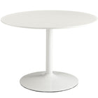 Modway Revolve Round Wood Dining Table - White-Minimalist modern design