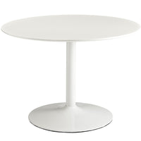 Modway Revolve Round Wood Dining Table - White-Minimalist modern design