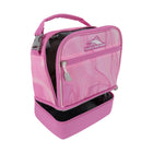 High Sierra Stacked Compartment Lunch Kit - Pink Marble Swirl-Heavy-duty webbing grab handle with buckle closure to easily attach pack to another bag