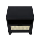 Manhattan Comfort Sheridan 21.63" Mid-Century Modern Nightstand 2-Piece Set - Black-15.55" L x 21.63" W x 21.63" H