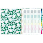 Emily Ley Simplified 2026-27 Weekly/Monthly Planner - 11" x 9" - Savannah Blooms - Bilingual-Durable poly cover features a floral design highlighted by a gold foil-bordered date badge