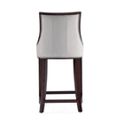Manhattan Comfort Fifth Avenue 19" Traditional Faux Leather Upholstered Counter Stool - Light Grey-Delivered to you Fully Assembled! No Assembly Required