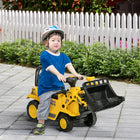 HOMCOM 3-in-1 Kids Ride-On Bulldozer - Yellow-Fully controllable shovel with flexible arms for easy operation 