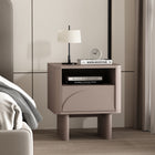 Manhattan Comfort Ella 19.7" Modern Nightstand - Mocha-Includes 1 Open Shelf and 1 Full Extension Drawer with a Raised Semicircle Front Design