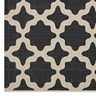 Modway Cerelia Moroccan Trellis Indoor/Outdoor Area Rug - 5 ft W x 8 ft L - Black/Beige-100% Soft Polypropylene