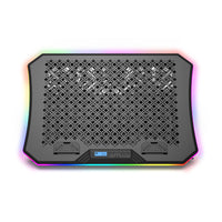 Aluratek Ergonomic USB Laptop Cooling Pad with RGB Lights - Black-The cooling pad is 16.25" in length and supports all laptops and tablets up to 19 inches wide