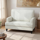 HOMCOM 45" Accent Chair with Turned Legs - Wide Seat for Living Room - Cream/White-Seat Size: 35.4" W x 20.5" D x 16.1" H (90 x 52 x 41 cm) 
