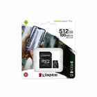 Kingston Canvas Select Plus 512 GB microSD Card with Adapter-100 MB/s reading speed, 85 MB/s writing speed