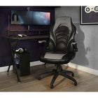 Emerge Vortex Bonded Leather Gaming Chair, Black and Grey-Meets or exceeds ANSI/BIFMA standards