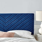 Modway Alyson Angular Channel Tufted Performance Velvet Full/Queen Headboard - Navy-Durable Stain-Resistant Fabric