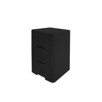 Modern Homes Rattan Style 3-Drawer Unit - Black-Features a modern rattan-style design with a sleek black finish