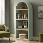 Modway Caleb 4 Arched Display Shelf Bookcase - Sage-99 Lb Shelf Capacity