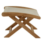 Modway Vienna Outdoor Patio Teak and Rope Folding Ottoman - Natural-Assembly Required