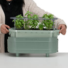 Permasteel Self-Watering Planter Box with Mounting Brackets - Green-Drain Plug