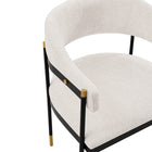 Manhattan Comfort Lia 24.8" Modern Chenille Upholstered Dining Armchair - Cream-Stunning Metal Frame with Gold Accents and Floating Back Design
