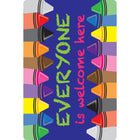 Ashley Productions Smart Poly Welcome Mat with Slip Resistant Backing - 15.5" x 23.5" - Crayons - Everyone is Welcome Here - 2 Pack-Choose from a variety of educational, nature-inspired, or interactive designs to complement your teaching style and classroom theme.