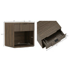 Manhattan Comfort Clive 22" Mid-Century Modern 1-Drawer Nightstand - Walnut and Black-Open shelf offers additional space for books, décor, or easy-access essentials