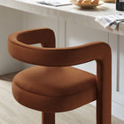 Modway Winslow Performance Velvet Bar Stool - Rust-Stainless Steel Footrest
